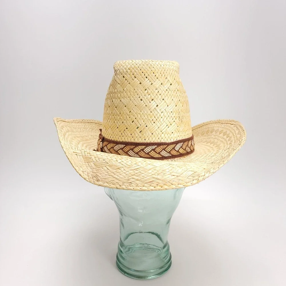 Cowboy Hat‎ Resistol StageCoach Straw Western Band Size 6 7/8 Sisters Cowgirl